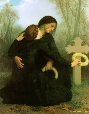 All Saints Day also known as Le Jour des Morts by William-Adolphe Bouguereau Artwork