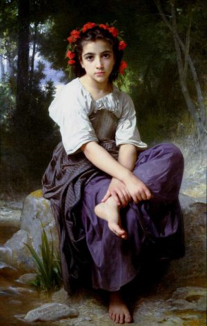 At The Edge Of The River by William-Adolphe Bouguereau Artwork
