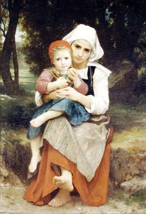 Breton Brother and Sister by William-Adolphe Bouguereau Artwork