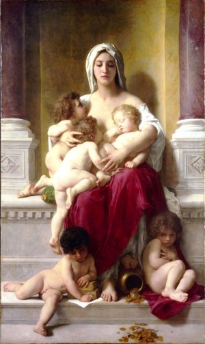 Charity by William-Adolphe Bouguereau Artwork