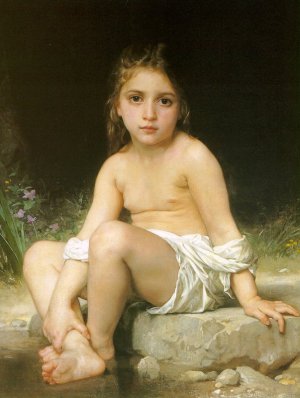 Main Product Photo of Child at Bath Painting by William-Adolphe Bouguereau