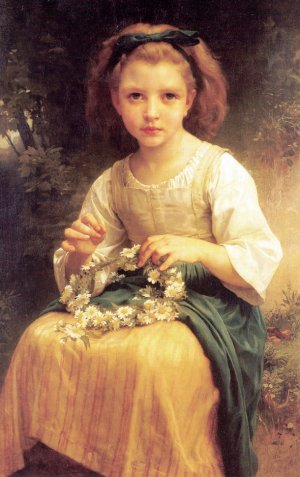 Main Product Photo of Child Braiding A Crown Painting by William-Adolphe Bouguereau