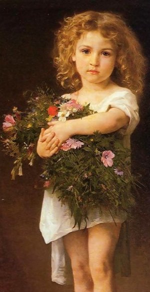 Child With Flowers by William-Adolphe Bouguereau Artwork