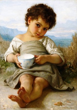Main Product Photo of Cup of Milk Painting by William-Adolphe Bouguereau