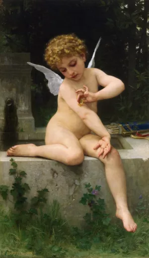 Cupid with Butterfly by William-Adolphe Bouguereau Artwork
