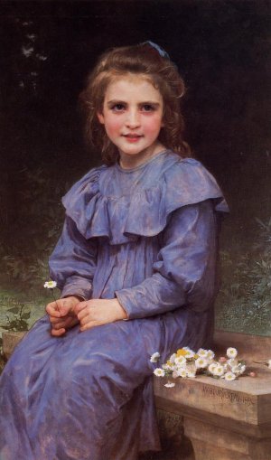 Main Product Photo of Daisies Painting by William-Adolphe Bouguereau