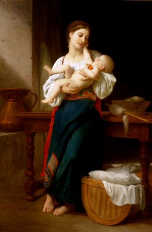 Main Product Photo of First Caresses Painting by William-Adolphe Bouguereau