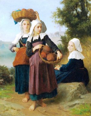Main Product Photo of Girls Returning from the Market Painting by William-Adolphe Bouguereau