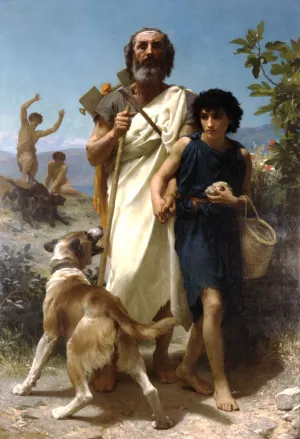 Homer and His Guide by William-Adolphe Bouguereau - Hand-Painted Oil Painting Reproduction