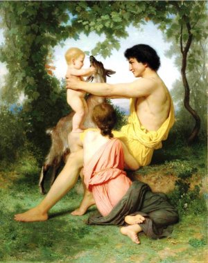 Main Product Photo of Idylle: Famille Antique Painting by William-Adolphe Bouguereau