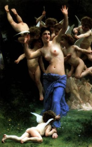 Main Product Photo of Invading Cupid's Realm Painting by William-Adolphe Bouguereau