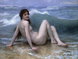 Main Product Photo of La Vague Painting by William-Adolphe Bouguereau