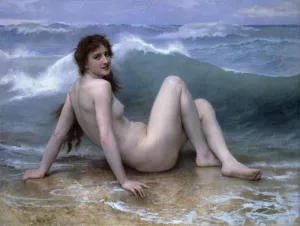 La Vague by William-Adolphe Bouguereau - Hand-Painted Oil Painting Reproduction
