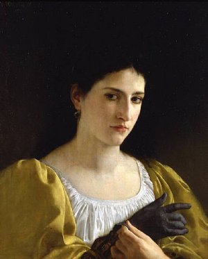 Main Product Photo of Lady With Glove Painting by William-Adolphe Bouguereau