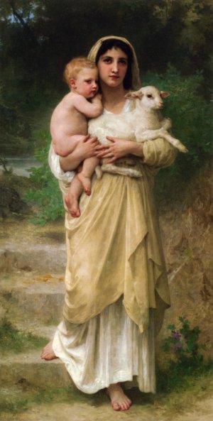 Main Product Photo of Lambs Painting by William-Adolphe Bouguereau
