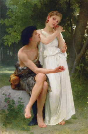 Main Product Photo of Le Premiers Bijoux also known as Her First Jewels Painting by William-Adolphe Bouguereau