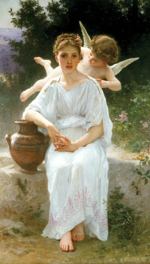 Main Product Photo of Les Murmures de l'Amour (also known as Whisperings of Love) Painting by William-Adolphe Bouguereau