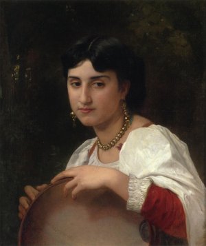 L'Italienne au tambourin (also known as Italian Woman with Tambourine) by William-Adolphe Bouguereau Artwork