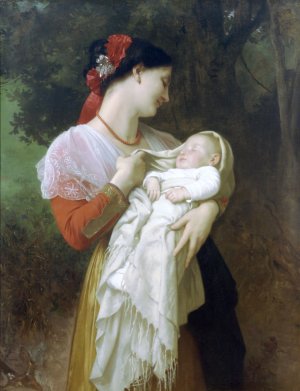 Main Product Photo of Maternal Admiration Painting by William-Adolphe Bouguereau
