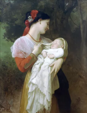 Maternal Admiration by William-Adolphe Bouguereau - Hand-Painted Oil Painting Reproduction