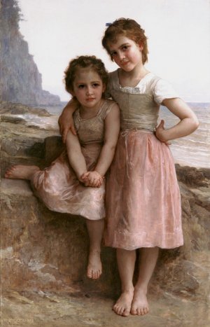 Main Product Photo of On the Rocky Beach Painting by William-Adolphe Bouguereau