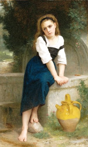Main Product Photo of Orpheline a la Fontaine Painting by William-Adolphe Bouguereau