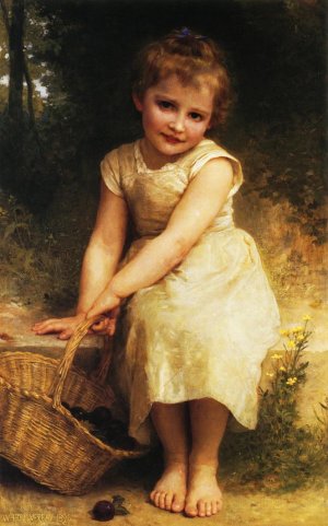 Main Product Photo of Plums also known as Les Prunes Painting by William-Adolphe Bouguereau