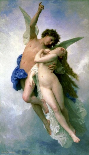 Main Product Photo of Psyche and Cupid Painting by William-Adolphe Bouguereau