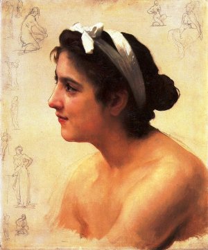 Main Product Photo of Study of a Woman Painting by William-Adolphe Bouguereau