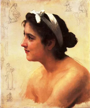 Study of a Woman by William-Adolphe Bouguereau - Hand-Painted Oil Painting Reproduction