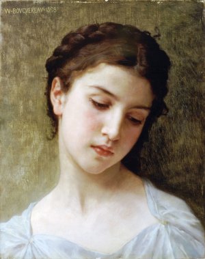 Main Product Photo of Study of a Woman's Head Painting by William-Adolphe Bouguereau