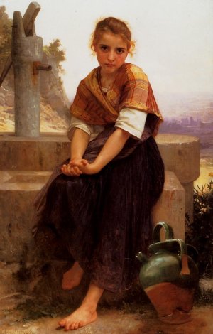 The Broken Pitcher by William-Adolphe Bouguereau Artwork