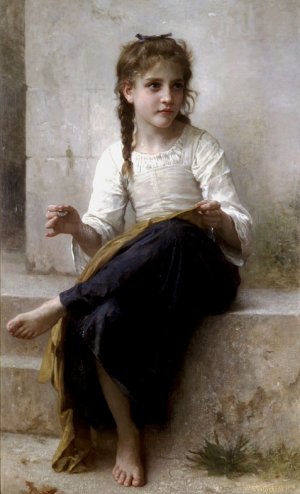 Main Product Photo of The Dressmaker Painting by William-Adolphe Bouguereau