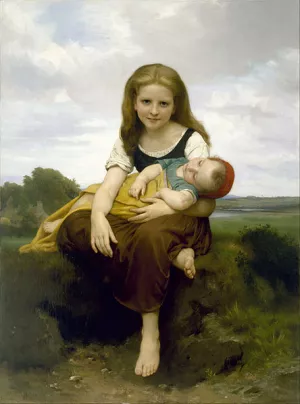 The Elder Sister by William-Adolphe Bouguereau - Hand-Painted Oil Painting Reproduction