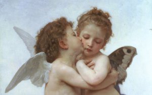 Main Product Photo of The First Kiss Detail Painting by William-Adolphe Bouguereau