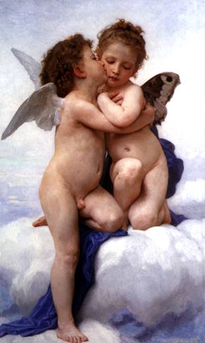 Main Product Photo of The First Kiss Painting by William-Adolphe Bouguereau