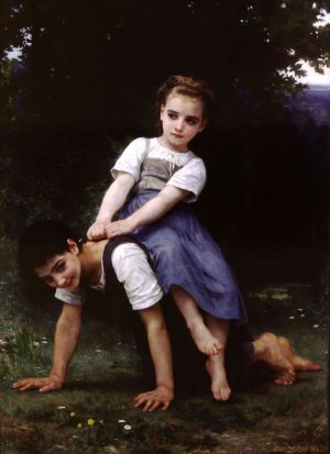 Main Product Photo of The Horseback Ride Painting by William-Adolphe Bouguereau