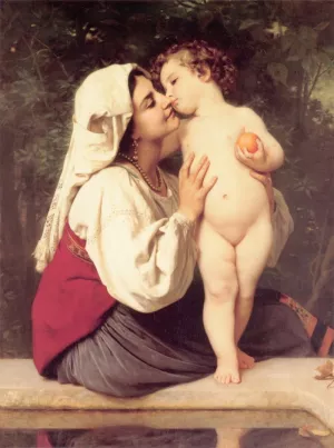 The Kiss by William-Adolphe Bouguereau Artwork