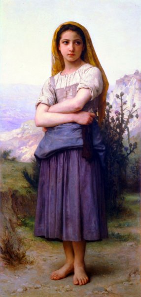 Main Product Photo of The Knitter Painting by William-Adolphe Bouguereau