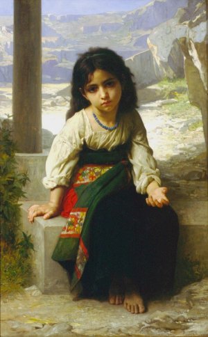 Main Product Photo of The Little Beggar Painting by William-Adolphe Bouguereau