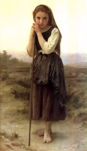 The Little Shepherdess by William-Adolphe Bouguereau - Hand-Painted Oil Painting Reproduction