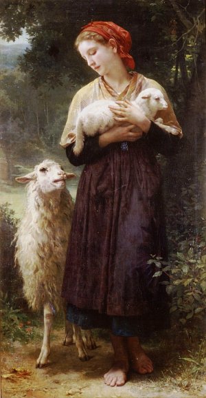 The Newborn Lamb by William-Adolphe Bouguereau Artwork