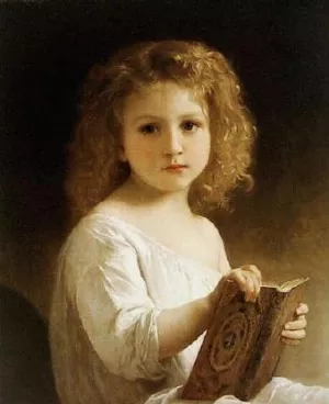 The Storybook by William-Adolphe Bouguereau - Hand-Painted Oil Painting Reproduction