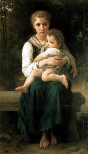 The Two Sisters by William-Adolphe Bouguereau Artwork