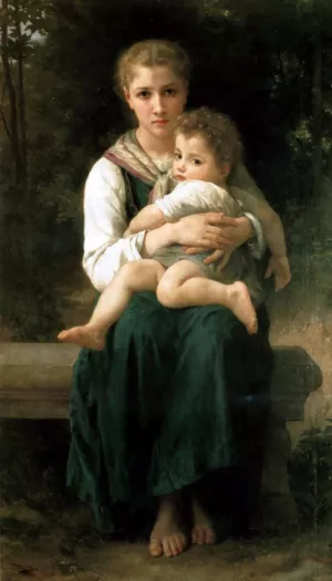 The Two Sisters by William-Adolphe Bouguereau Artwork