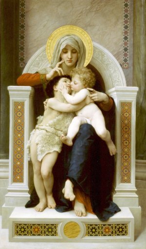 The Virgin, Jesus & Saint John Baptist by William-Adolphe Bouguereau Artwork