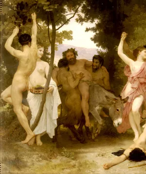 The Youth of Bacchus Left Detail by William-Adolphe Bouguereau - Hand-Painted Oil Painting Reproduction