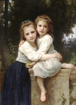Two Sisters by William-Adolphe Bouguereau Artwork