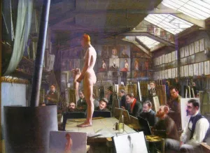 Workshop at the Academy Julian, Paris by William-Adolphe Bouguereau - Hand-Painted Oil Painting Reproduction