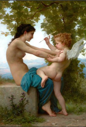 Young Girl Defending Herself Against Eros by William-Adolphe Bouguereau Artwork